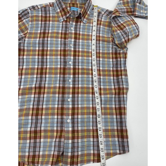 J McLaughlin Men's Trim Fit Plaid Button Down Shirt Size Medium - Picture 9 of 10